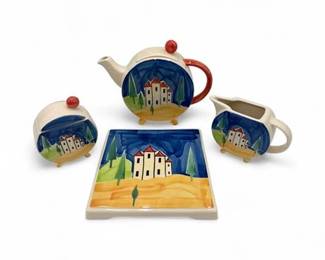Lot 680 Art DecoStyle Ceramic Tea Set From The Brand Past Times