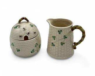 Lot 661 Two Pieces From The Iconic Shamrock Collection By Belleek Pottery
