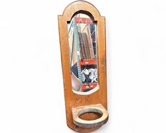 Lot 616 WallMounted Vintage Wooden Mirror Sconce