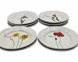 Lot 945 Ten Floral Ceramic Plates From Italian Brand Opificio Etico Ceramiche