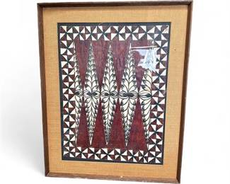 Lot 955 Framed Piece Of Tongan Tapa Cloth Or Ngatu
