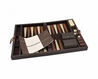 Lot 693 Traditional Backgammon Board Game Set In A Portable Case