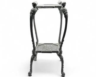 Lot 932 Antique Cast Iron Plant Stand With Ornate Figural Carvings