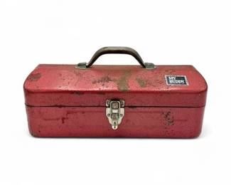 Lot 958 Vintage Red My Buddy Metal ToolboxTackle Box
