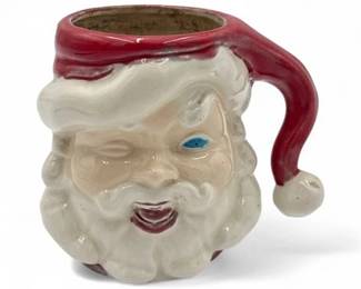 Lot 657 VintageStyle Winking Santa Mug