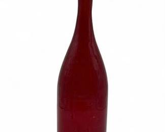 Lot 630 MidCentury Modern Ruby Red Glass VaseDecanter