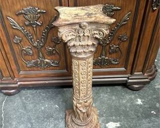 Lot 566 Ornate Italianate Carved Column Pedestal