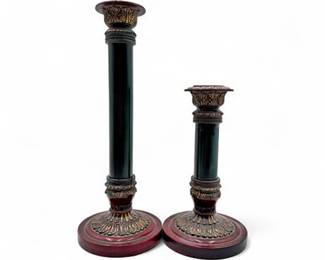 Lot 631 Pair Of Ornate ColumnStyle Candle Holders
