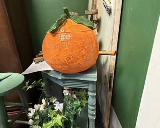 large orange cookie jar