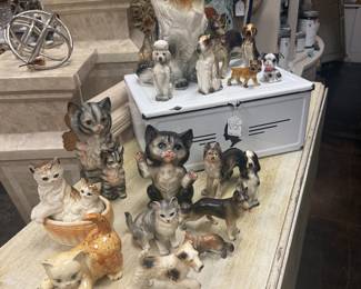 vintage dog and cat figurine collectibles