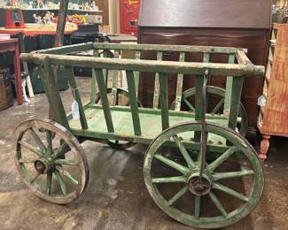 Antique (19th century) Wooden goat cart or garden wagon