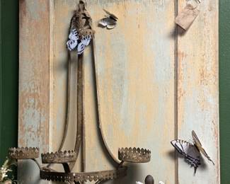 decorative wrought iron wall sconce candle holder