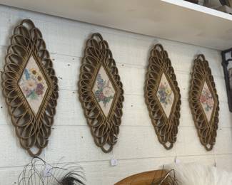 Vintage wall plaques Burwood products company country picture designs