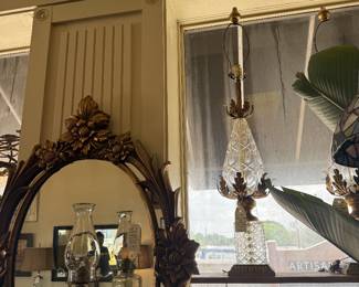 gorgeous mirror and crystal lamps