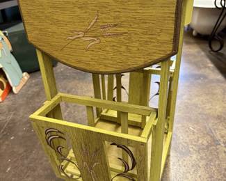 Vintage art nouveau side table magazine rack