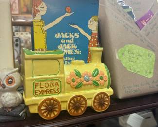 vintage children's books, Flora Express train planter