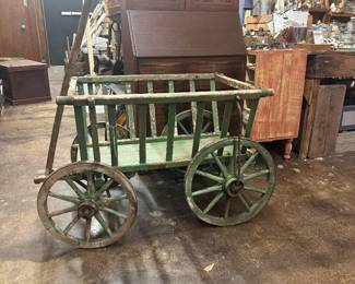 Antique (19th century) Wooden goat cart or garden wagon