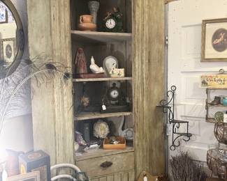 beautiful solid wood corner cabinet, art