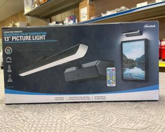 Matte Black 13 in. LED Adjustable White Picture Light