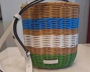 Kate Spade Multi Wicker Drawstring Crossbody