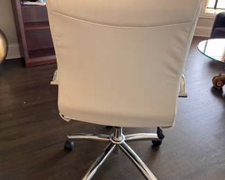 Vegan Leather Upholstered Office Chair. Some Damage on Arm. Photo 2 of 3. 