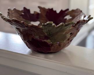 Glazed Ceramic Leaf Bowl. Photo 1 of 2. 