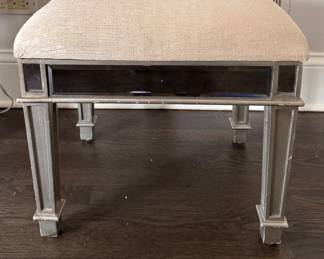 Mirrored Upholstered Bench. Measures 19" x 14" x 17" H. Photo 1 of 2. 