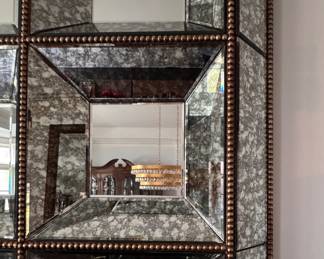 Nine-Panel Hollywood Regency Smoked Glass Mirror. Measures 40" x 40". Photo 2 of 2. 