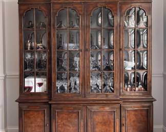 Drexel Heritage "Connoisseur" Dining Breakfront / China Cabinet / Bookcase. with Burl Wood Doors. Measures 70" W x 89" H. Photo 1 of 5.
