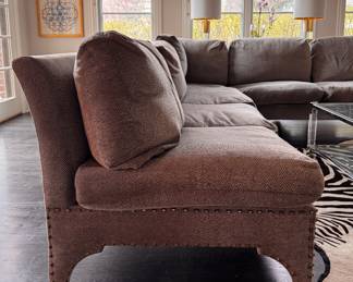 Dual Fabric-Upholstered L-Shape, Down-Filled Sectional Sofa. Measures 116" W x 116" W. Photo 2 of 4. 