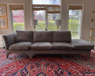 Dual Fabric-Upholstered L-Shape, Down-Filled Sectional Sofa. Measures 116" W x 116" W. Works Equally Well As Two Independent Sofas. Photo 3 of 8. 