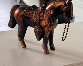Small Copper Horse Figurine. 