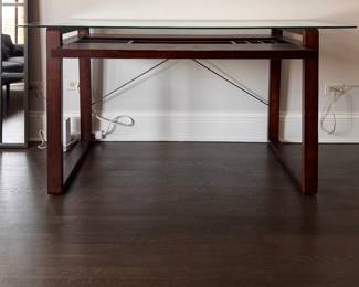 Crate & Barrel Walker Desk with Tempered Glass Topper. Photo 1 of 3. 