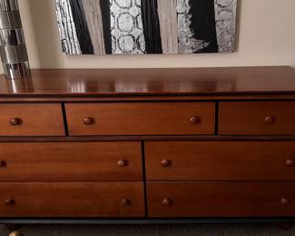 Seven-Drawer Chest of Drawers. Measures 66" W x 19" D x 32" H. 
