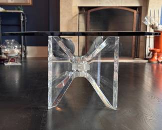 Lucite "Butterfly" Base Coffee Table with Glass Top. Measures 54" X 36" X 17" H.  Photo 2 of 4.  