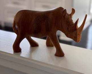 Hand-Carved Rhino. 