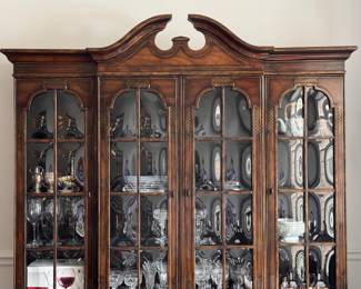 Drexel Heritage "Connoisseur" Dining Breakfront / China Cabinet / Bookcase. with Burl Wood Doors. Measures 70" W x 89" H. Photo 2 of 5.