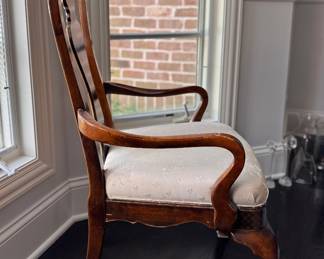 Drexel Heritage Queen-Anne Style Dining Arm Chair with Cabriole Leg & Hoof Foot - 2 Available. Photo 2 of 4. 