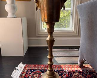 Brass Champagne / Ice Bucket On Stand. Photo 2 of 2. 