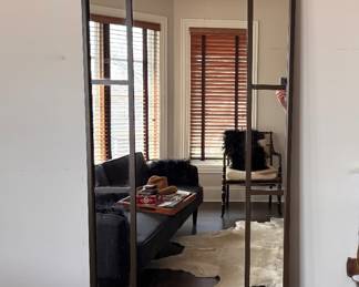 Pottery Barn Windowpane Arch-Top Floor Mirror. 