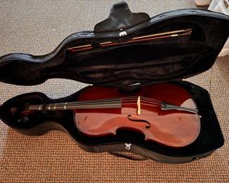Solid Wood Cello & Case. Photo 2 of 2. 