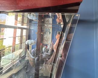 Modern Mid-Century Curio Cabinet with Interior Lighting. Measures 40" x 21" W x 81" H. Photo 4 of 4.