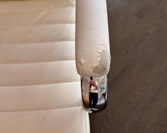 Vegan Leather Upholstered Office Chair. Some Damage on Arm. Photo 3 of 3. 