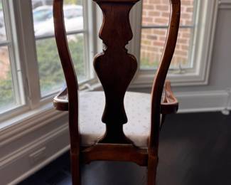 Drexel Heritage Queen-Anne Style Dining Arm Chair with Cabriole Leg & Hoof Foot - 2 Available. Photo 3 of 4. 