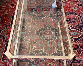 Chrome & Glass Coffee Table with Shelf. Measures 57" W x 26" D x 16" H. Photo 2 of 2.