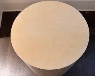 Mid-Century Rossi "Articulated Bone" Side Table with Brass Banding. Measures 21" D x 21" H. Photo 3 of 4.
