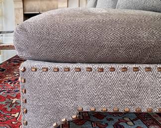 Dual Fabric-Upholstered L-Shape, Down-Filled Sectional Sofa. Measures 116" W x 116" W. Works Equally Well As Two Independent Sofas. Photo 8 of 8. 