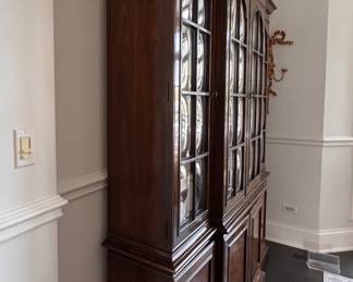 Drexel Heritage "Connoisseur" Dining Breakfront / China Cabinet / Bookcase. with Burl Wood Doors. Measures 70" W x 89" H. Photo 4 of 5.