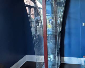 Modern Mid-Century Curio Cabinet with Interior Lighting. Measures 40" x 21" W x 81" H. Photo 1 of 4. 