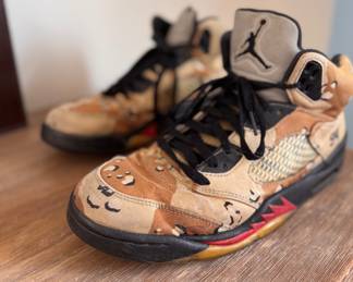 Michael Jordan 5 Retro Supreme Sneakers in Desert Camo. Photo 1 of 3. 